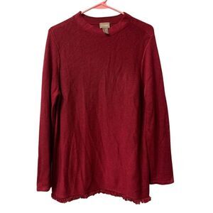 Chico's Women's Red Long Sleeve Knit Pullover Sweater Size‎ 2